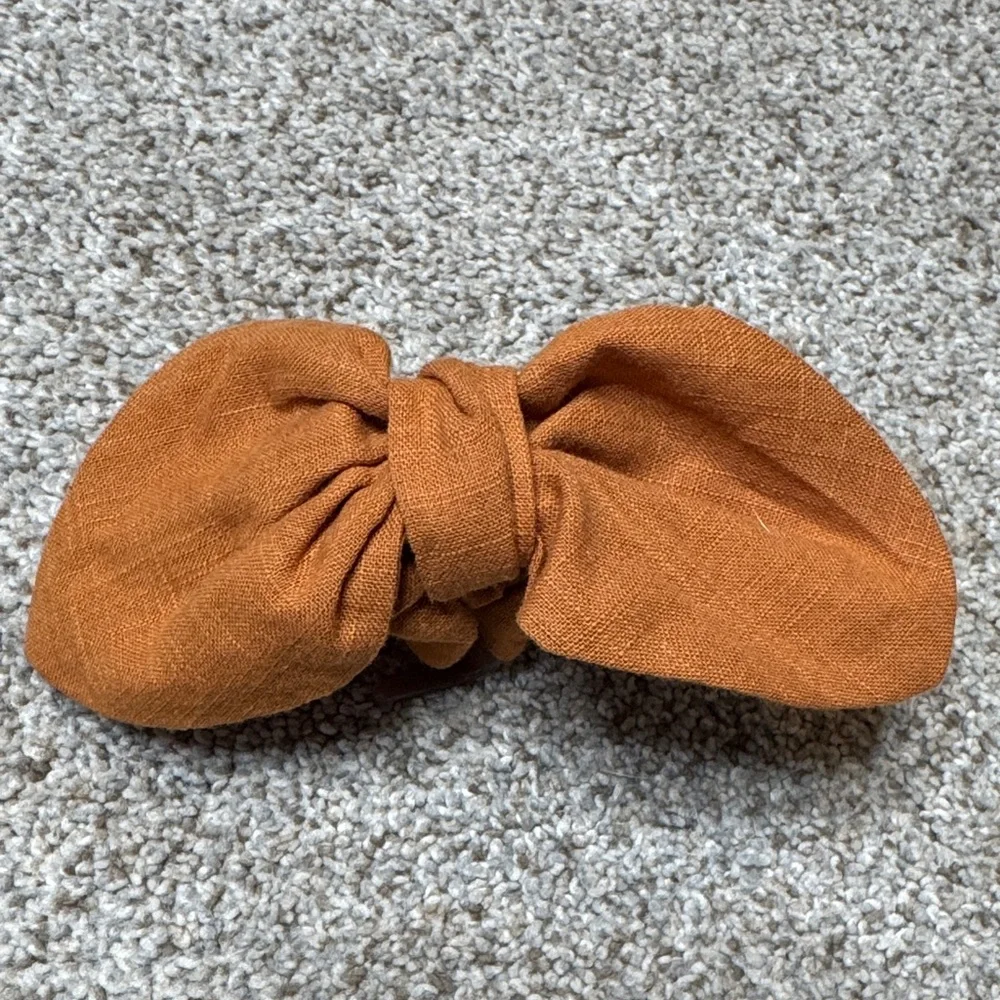 Madewell Bow Claw Hair Clip Ochre Fresco Cotton Hair Accessory NWT